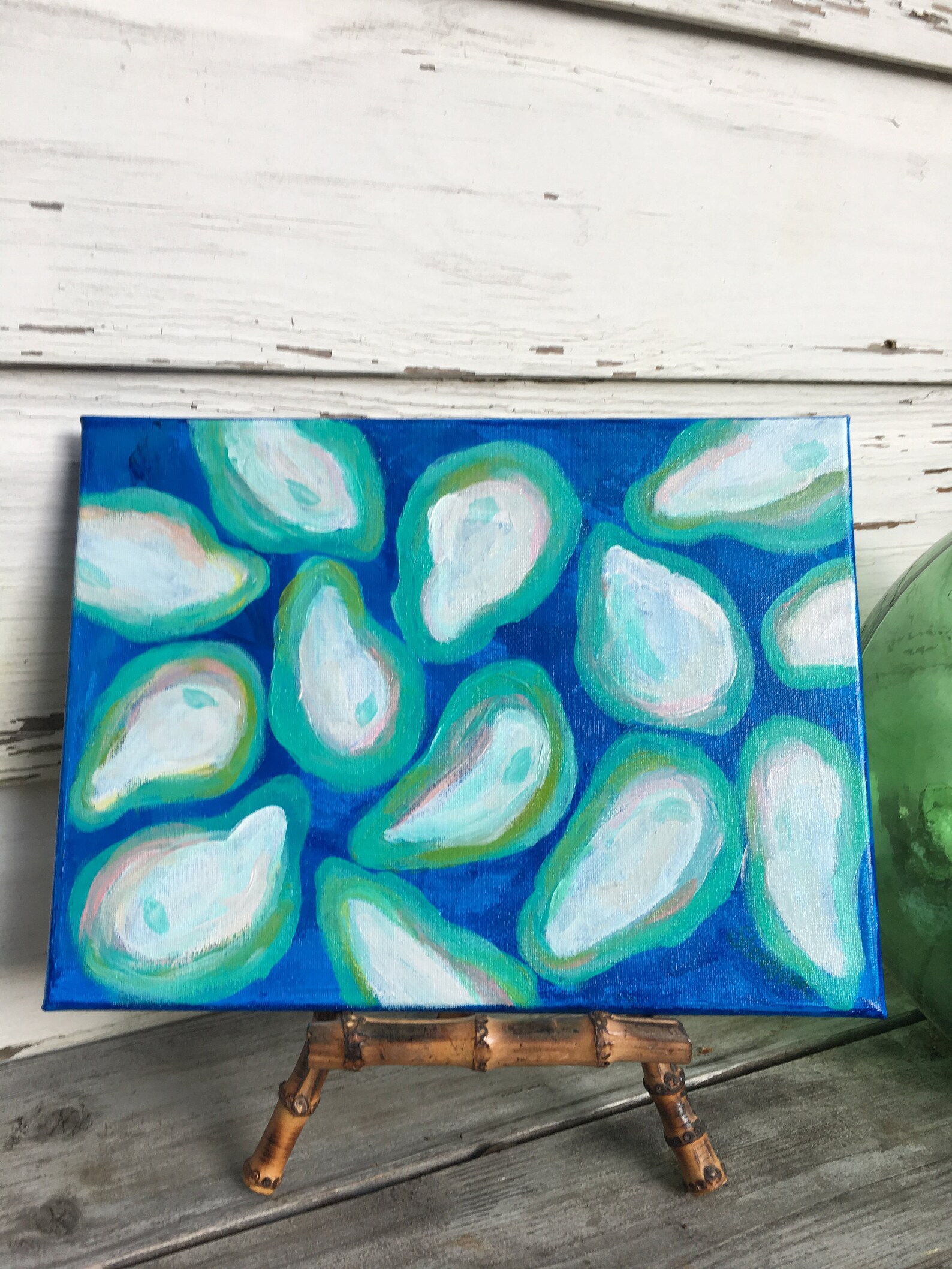 Oyster Shells Painting/coastal Theme Original Etsy