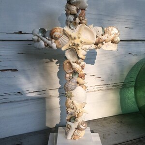 Wedding Altar Cross/Custom Order Seashell Cross/Beach Wedding Cross image 3