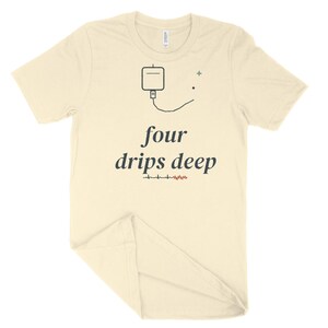 Four Drips Deep Sarcastic Nurse Shirt, ICU Night Shift Tee, Nursing Student Gift Top image 5