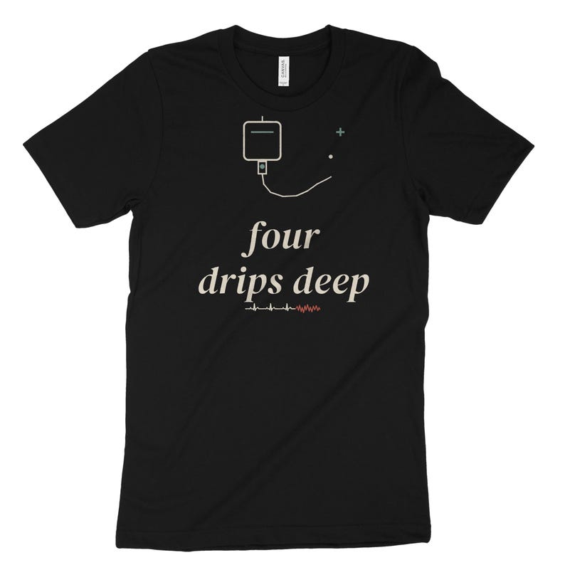 Four Drips Deep Sarcastic Nurse Shirt, ICU Night Shift Tee, Nursing Student Gift Top image 10