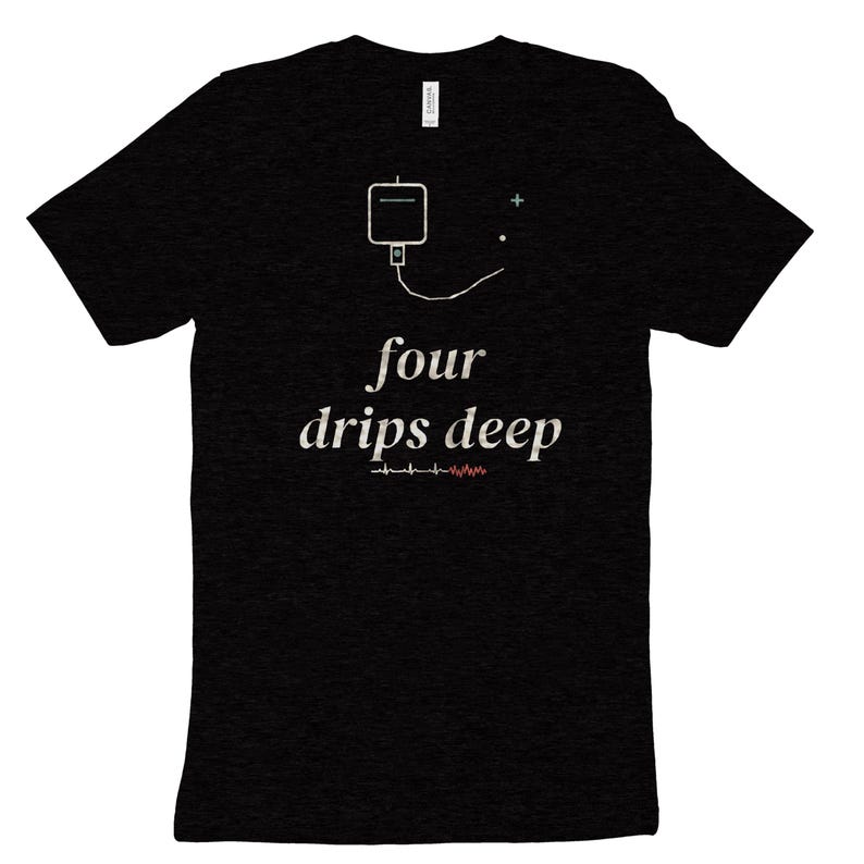Four Drips Deep Sarcastic Nurse Shirt, ICU Night Shift Tee, Nursing Student Gift Top image 9