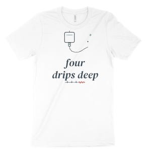 Four Drips Deep Sarcastic Nurse Shirt, ICU Night Shift Tee, Nursing Student Gift Top image 3