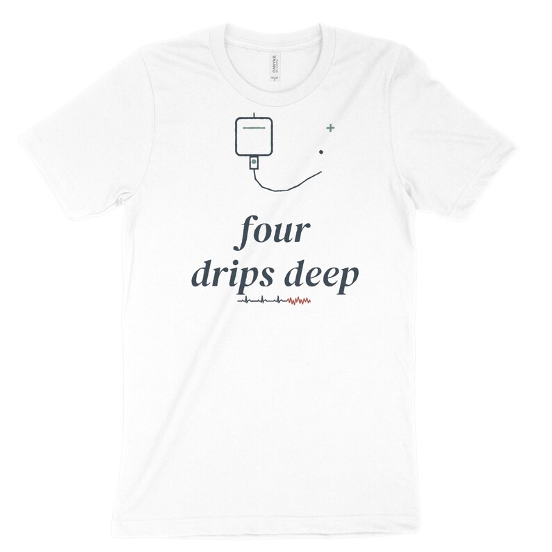 Four Drips Deep Sarcastic Nurse Shirt, ICU Night Shift Tee, Nursing Student Gift Top image 3
