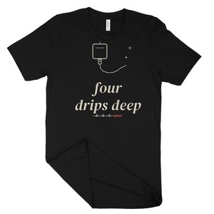 Four Drips Deep Sarcastic Nurse Shirt, ICU Night Shift Tee, Nursing Student Gift Top image 7