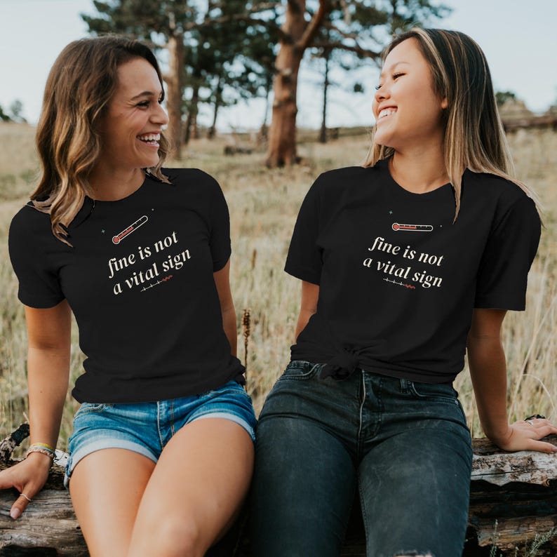Fine Is Not a Vital Sign Sarcastic Nurse Shirt, ER Nurse Tee, Registered Nurse Top image 1