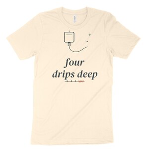 Four Drips Deep Sarcastic Nurse Shirt, ICU Night Shift Tee, Nursing Student Gift Top image 4