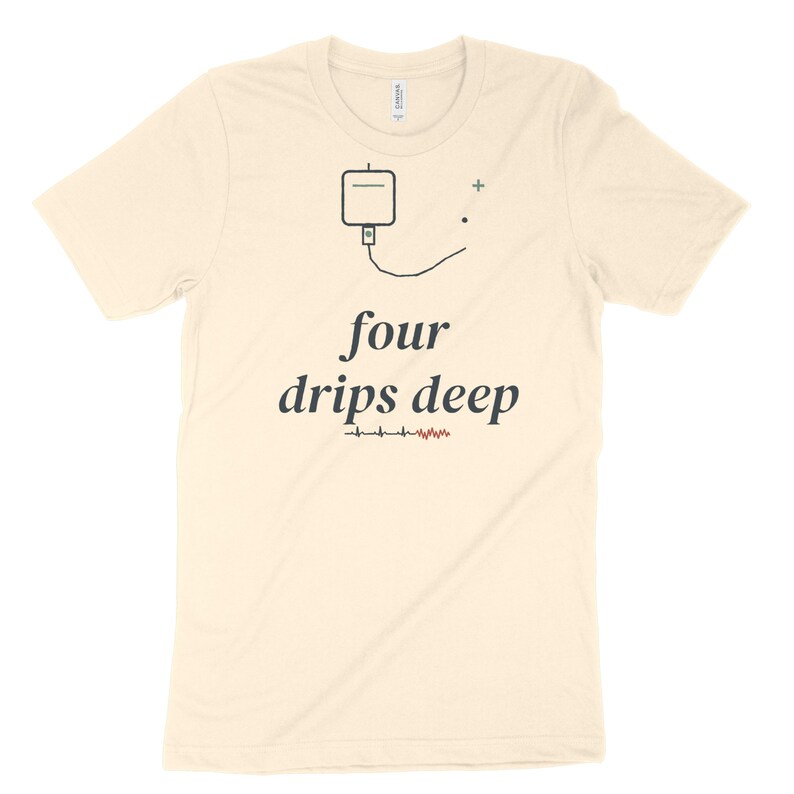 Four Drips Deep Sarcastic Nurse Shirt, ICU Night Shift Tee, Nursing Student Gift Top image 4