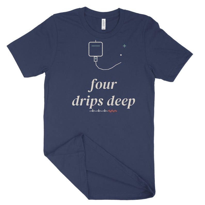 Four Drips Deep Sarcastic Nurse Shirt, ICU Night Shift Tee, Nursing Student Gift Top image 8