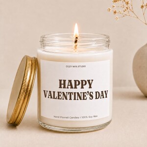 Valentines Day Candle | Romantic Gift for Her | Valentine Gift for Girlfriend Boyfriend | Wife Husband Gift | Soy Wax Love Candle
