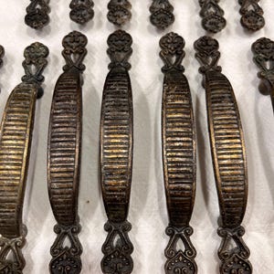Set of 26 Vintage Hollywood Regency Drawer Pulls, 3" Japan Cabinet Hardware, Ornate Dresser Handles
