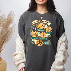 Cookie Fractions Shirt, Math Teacher Graphic Tee, Homeschool Classroom Gift, Funny Baking T-Shirt, Comfort Colors