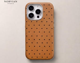 Polka Dot iPhone Case, Soft Silicone Minimal Cover with Korean Inspired Design