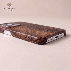 Statement snake print iPhone case with hard shell protection and fashion texture finish