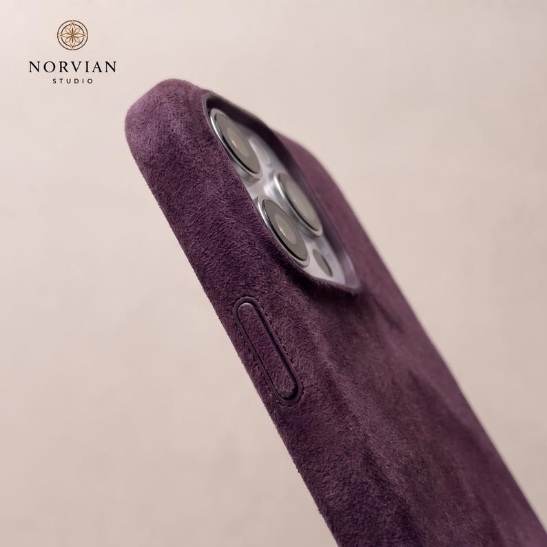 Luxury soft touch iPhone case with suede finish and clean slim protective fit