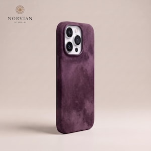 Alcantara style iPhone case with premium suede texture and soft touch finish