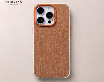 Woven MagSafe iPhone Case, Fabric Texture Cover with Alloy Camera Frame