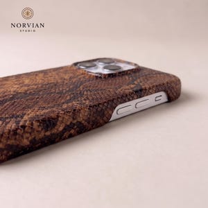 Embossed snake texture iPhone cover with sleek fit and everyday anti drop protection