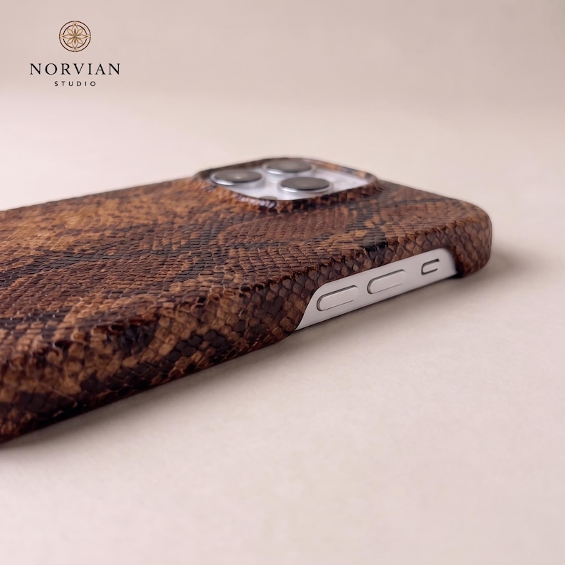 Embossed snake texture iPhone cover with sleek fit and everyday anti drop protection
