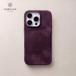 Suede look iPhone case with refined texture, slim profile and everyday protection