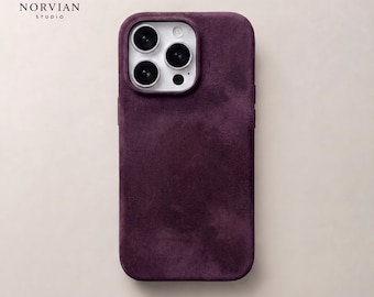 Alcantara Style iPhone Case, Soft Suede Texture, Slim Protective Cover with Raised Camera Edge