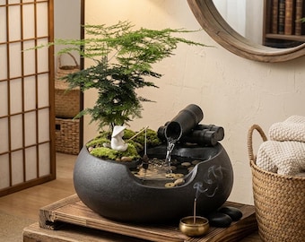 Zen Bonsai Tuin Tafelblad Fontein Binnen Waterpartij Feng Shui Miniatuur Landschap Bureaudecor