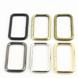 38 mm quadratischer Metallring, 3,8 mm Eisendraht-Taschenriemenverbinder, Schulterriemen-Beschläge für Handtaschen und Geldbörsen, DIY-Materialien für Lederarbeiten