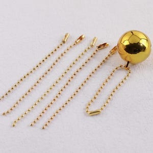 Gold Ball Chain with Connector Clasp, DIY Keychain Chain, Metal Tag Chain, Anti Theft Chain, Jewelry Making Chain, Doll Bag Charm Supplies