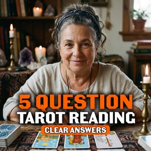 Tarotläsning med 5 frågor, psykisk läsning samma timme, karriärvägledning i kärleksrelationer, personliga svar
