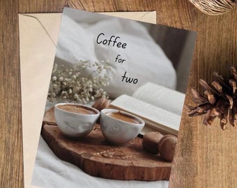 Biglietto d'invito per un caffè per due