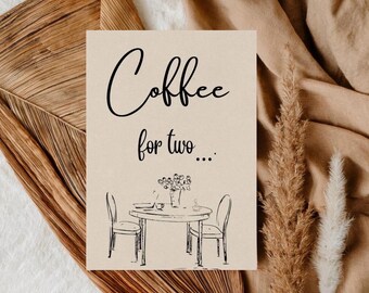 Invito minimalista per un appuntamento al bar: Caffè per due (Download digitale)