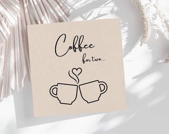 Biglietto per un caffè per due / Pianifica appuntamenti per un caffè / Design minimalista per un bar (Download digitale)