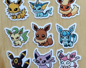 eeveelution poké vinyl stickers (+shiny version) 1.5 inch