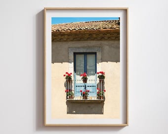 Girona Window Photography Print, Spanish Summer Print, Mediterranean Living, Vintage Print, Fine Art Print, Summer Decor