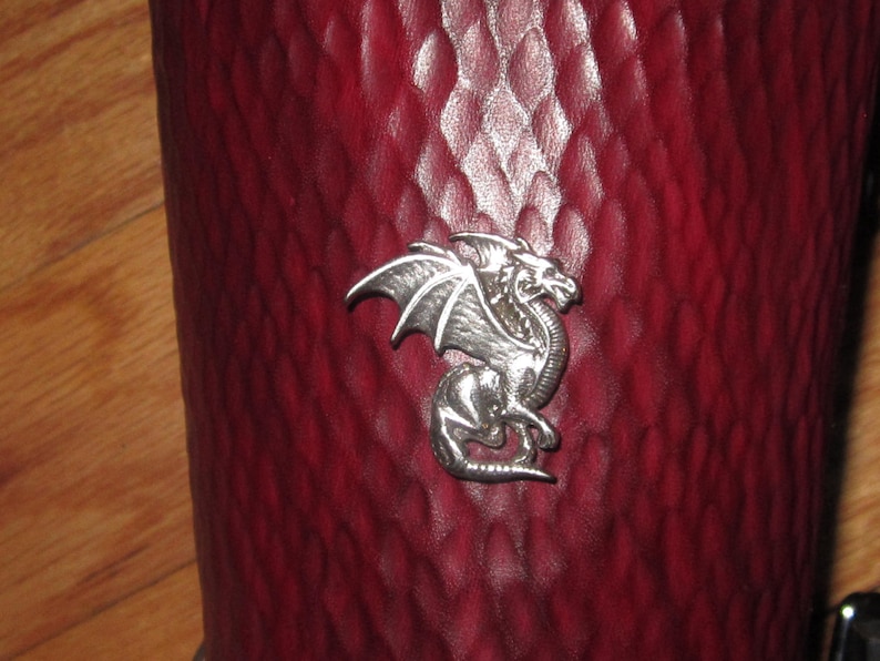 Leather Dragon Skin Bracers with Dragon Concho