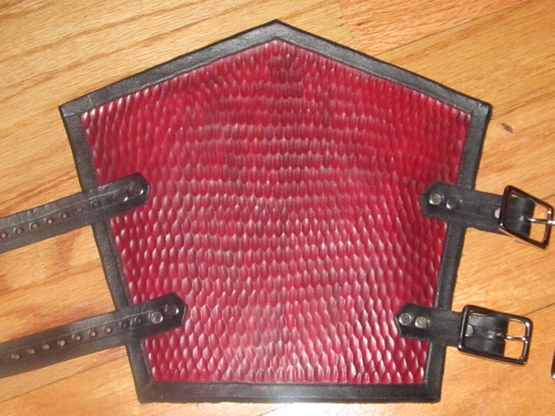 Leather Dragon Skin Bracers with Dragon Concho