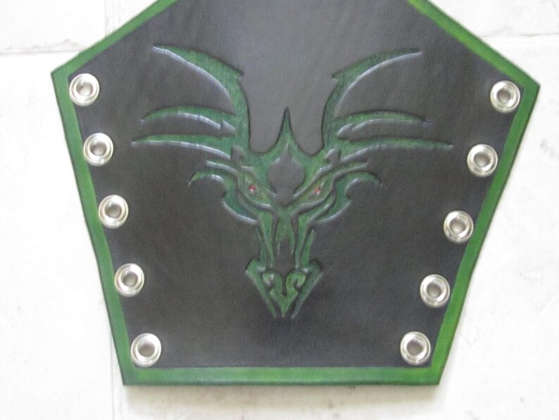 Green Dragon Leather Bracers Etsy
