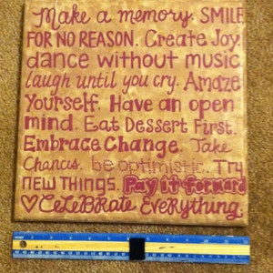 12 x 12 hand-painted wooden panel with quote image 2