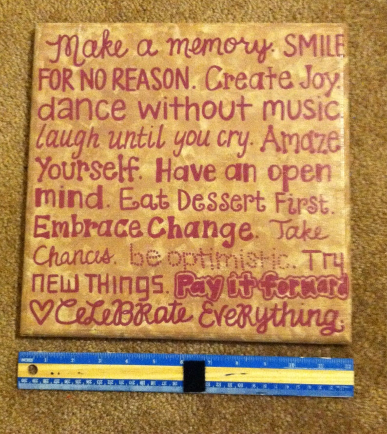 12 x 12 hand-painted wooden panel with quote image 2