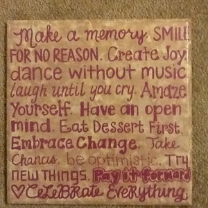 12 x 12 hand-painted wooden panel with quote image 1