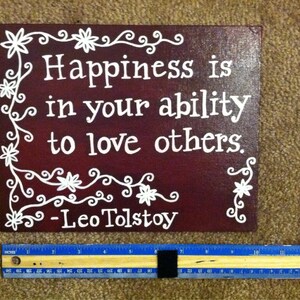 Hand-Painted canvas with Tolstoy quote image 3