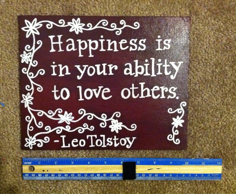 Hand-Painted canvas with Tolstoy quote image 3