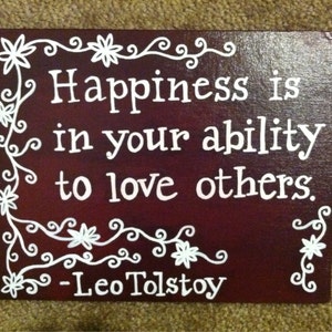 Hand-Painted canvas with Tolstoy quote image 1