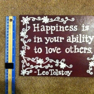 Hand-Painted canvas with Tolstoy quote image 5