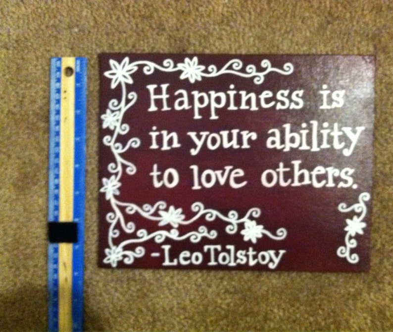 Hand-Painted canvas with Tolstoy quote image 5