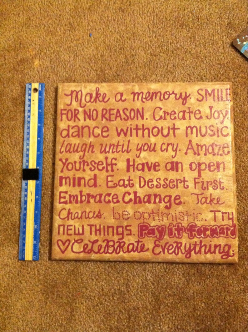 12 x 12 hand-painted wooden panel with quote image 3