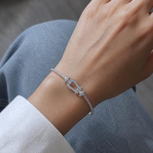 Pavé Hästskospänne Armband, Western Chic Guldton Silver Roséguld Damsmycken