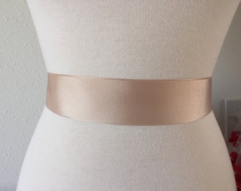 SAMPLE SALE Champagne Bridal Sash - Romantic Luxe Grosgrain Ribbon Sash - Wedding Sashes - Bridal Belt