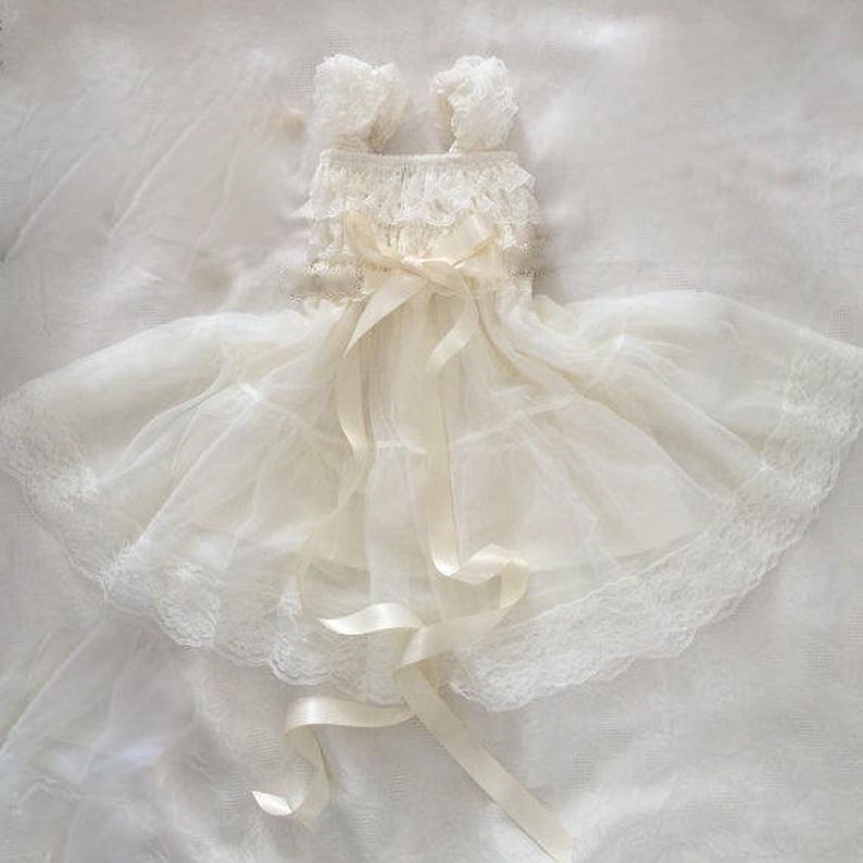 Princess Lace Satin Sleeveless Dress with Sash Bow for Flower Girls