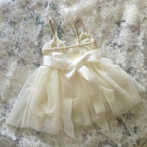Cream Flower Ribbon Dress main image 1
