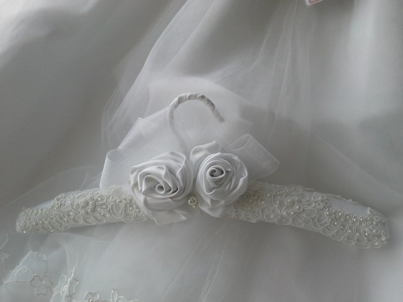 gancho para vestido de novias color satin blanco rosas | etsy